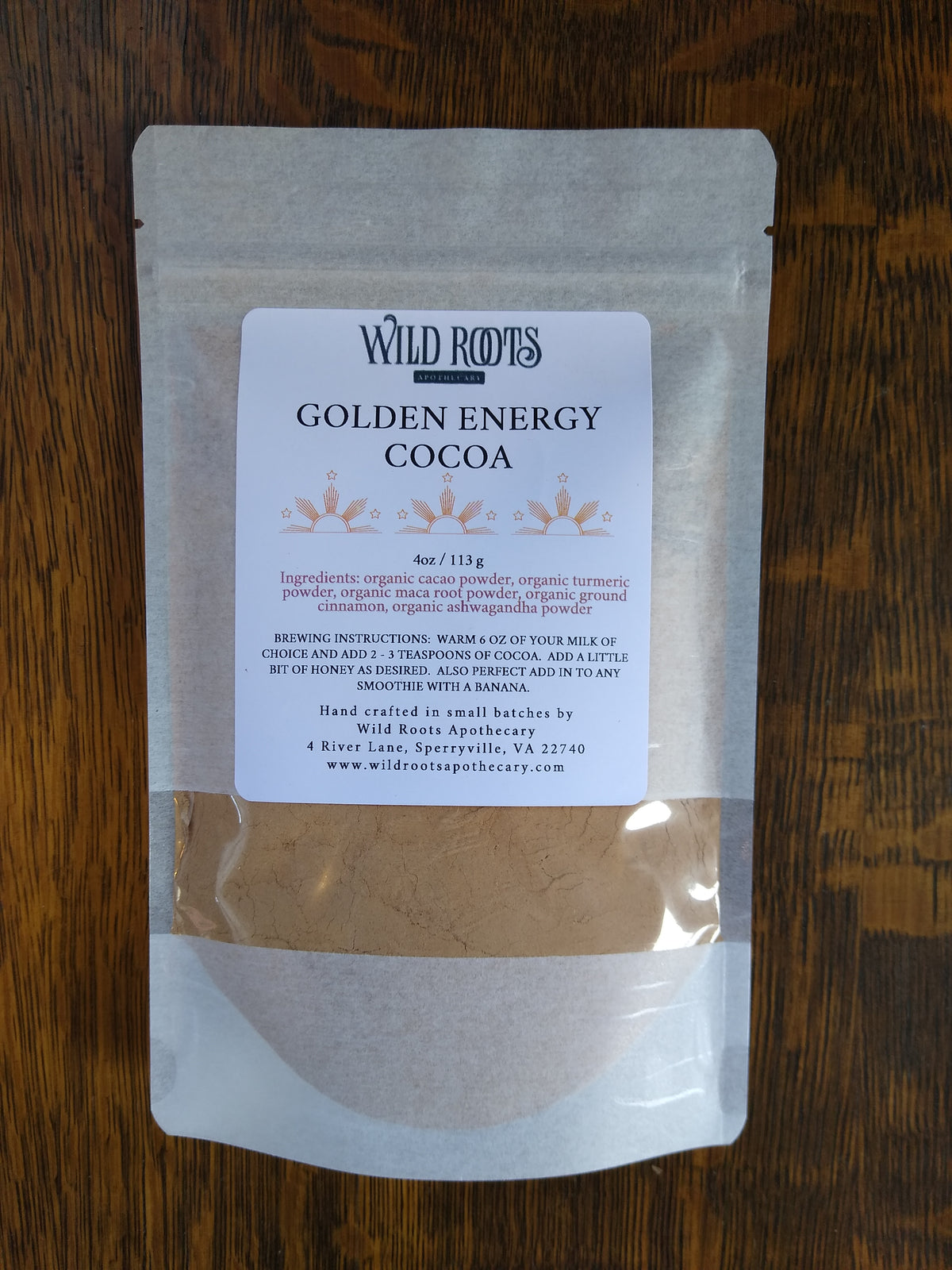 Golden Energy Cocoa—Wild Roots Apothecary