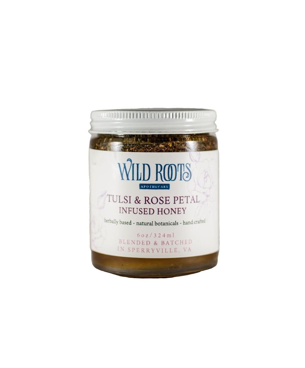 Tulsi Basil Rose Honey—Wild Roots Apothecary
