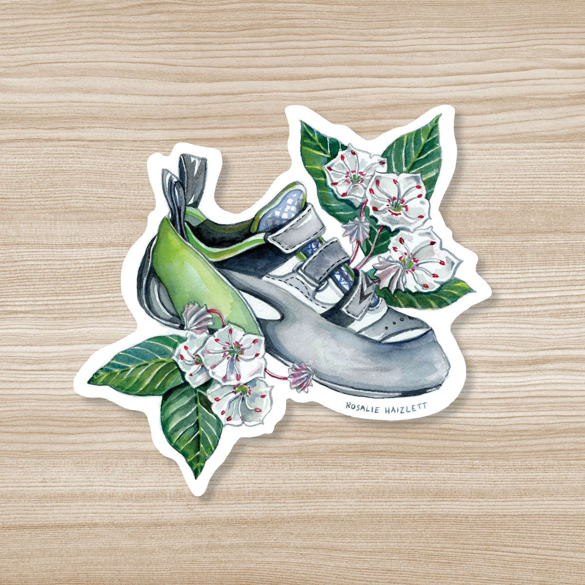 Climbing Shoe &amp; Florals Waterproof Sticker
