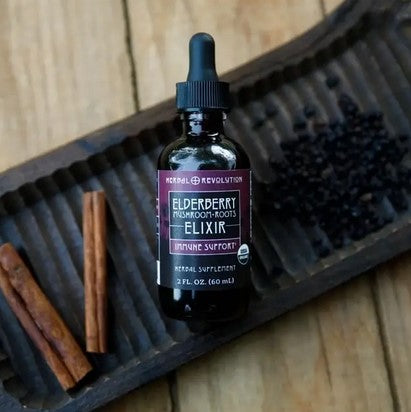 Elderberry + Mushroom + Roots Elixir 2 oz—Herbal Revolution Farm