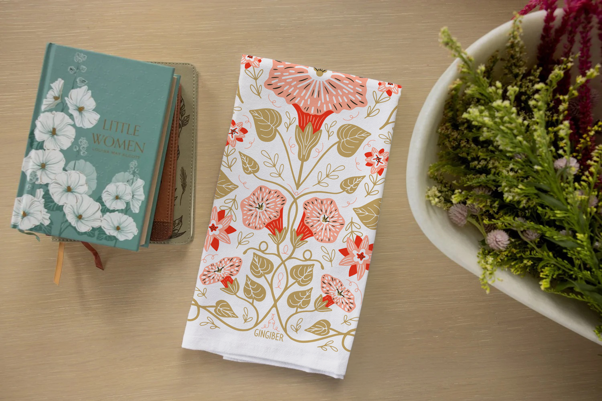 Blossom and Vine Tea Towel