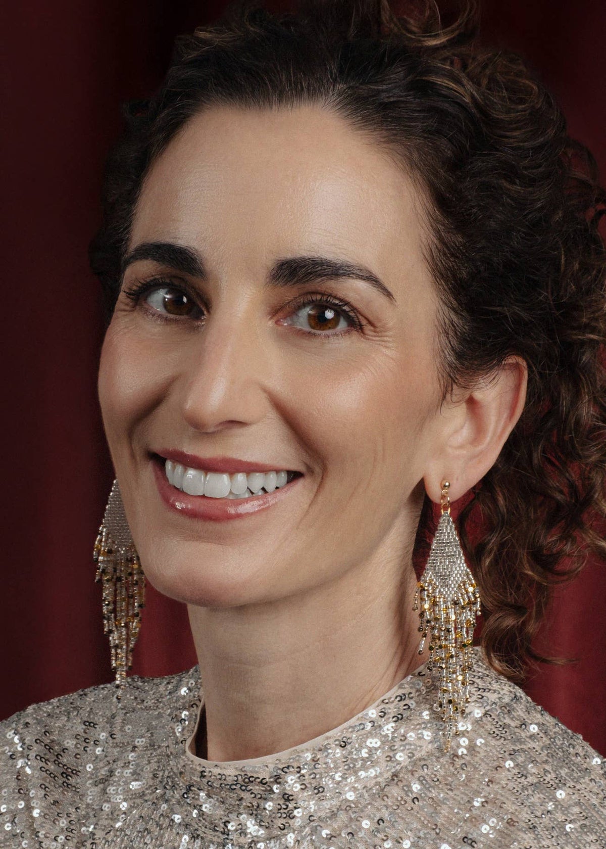 Starlight Fringe Beaded Handwoven Earrings (Silver)