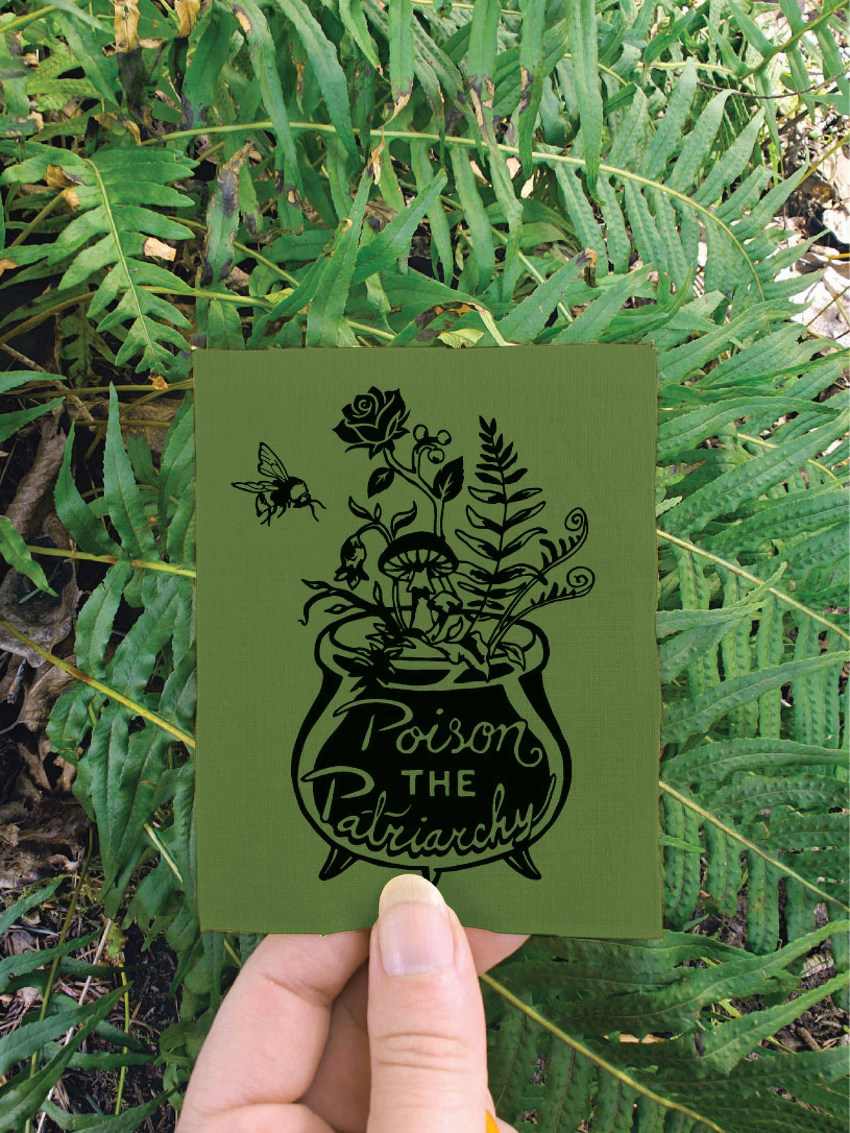 Poison the Patriarchy - Patch Hat - Witchy PNW Fall Beanie: Sequoia Red