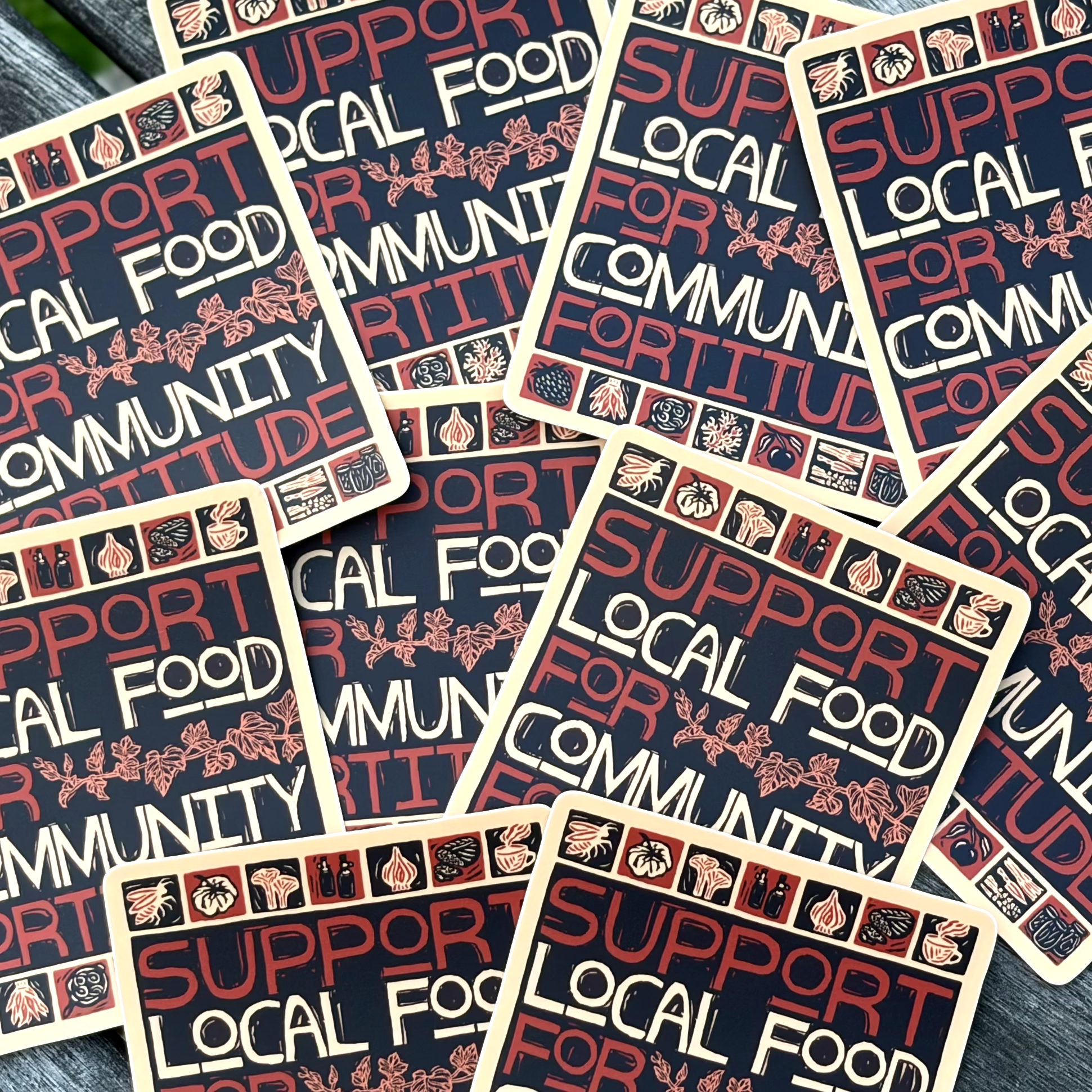 Support Local Food Sticker | matte vinyl community advocacy
