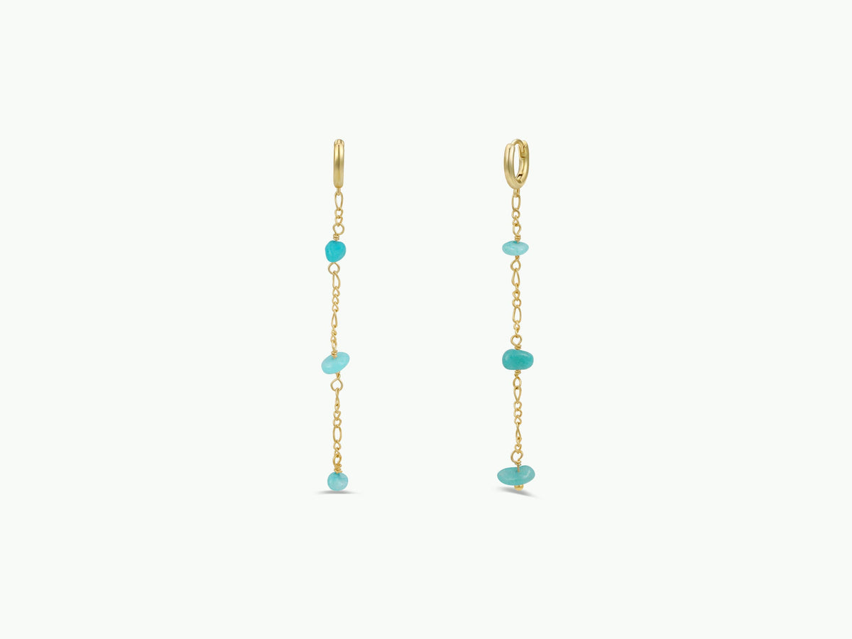 Raw Amazonite Chain Drop Earring