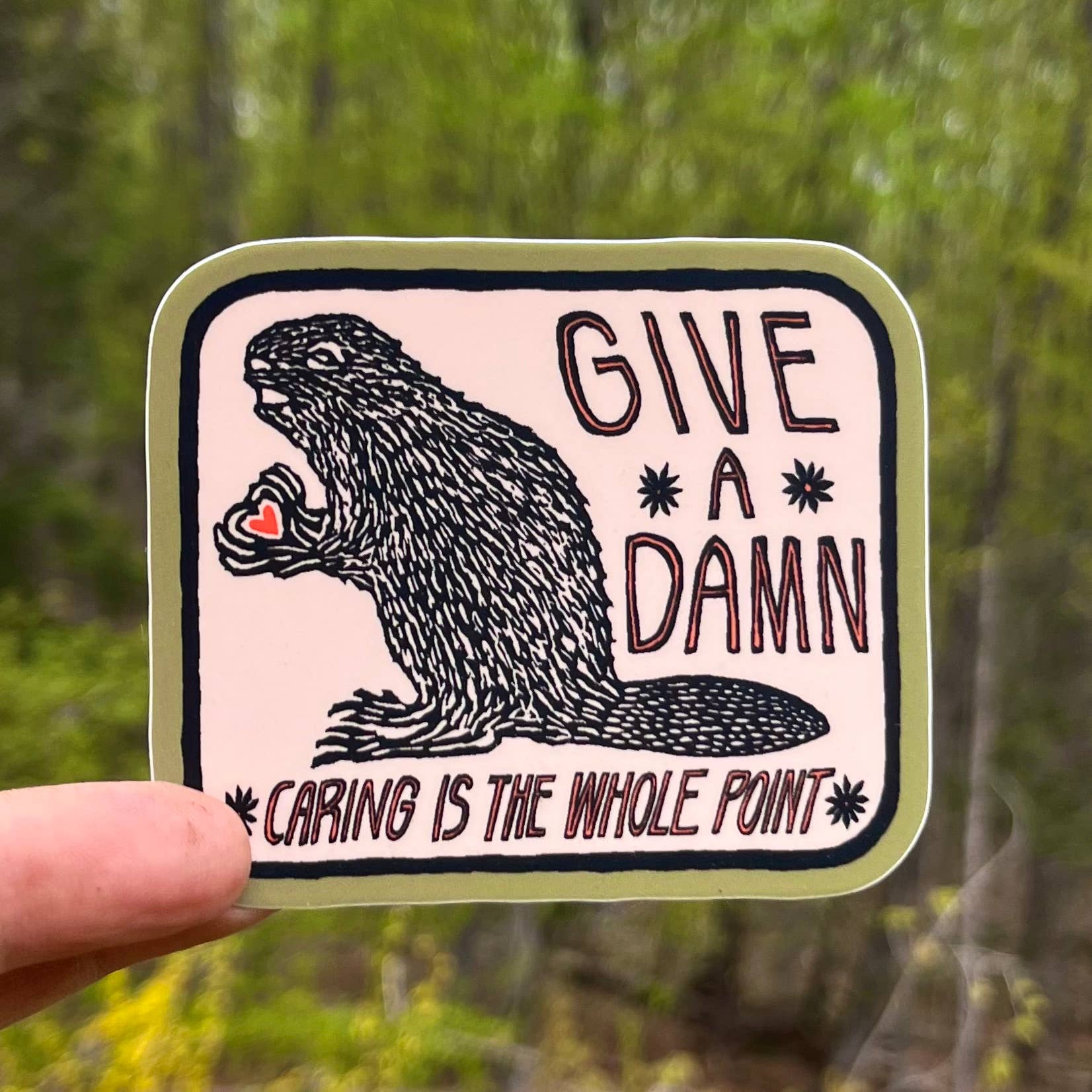 Give a Damn Beaver Vinyl Sticker
