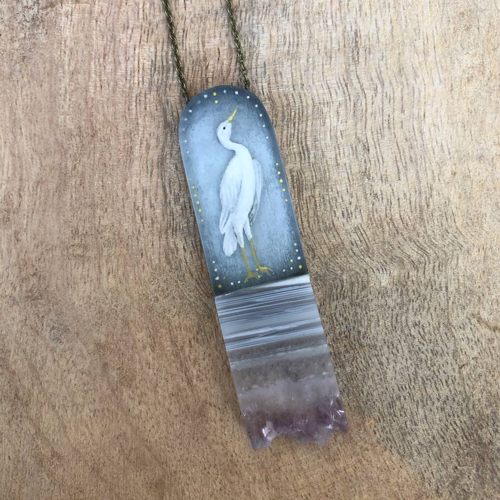 Heron Crystal Necklace