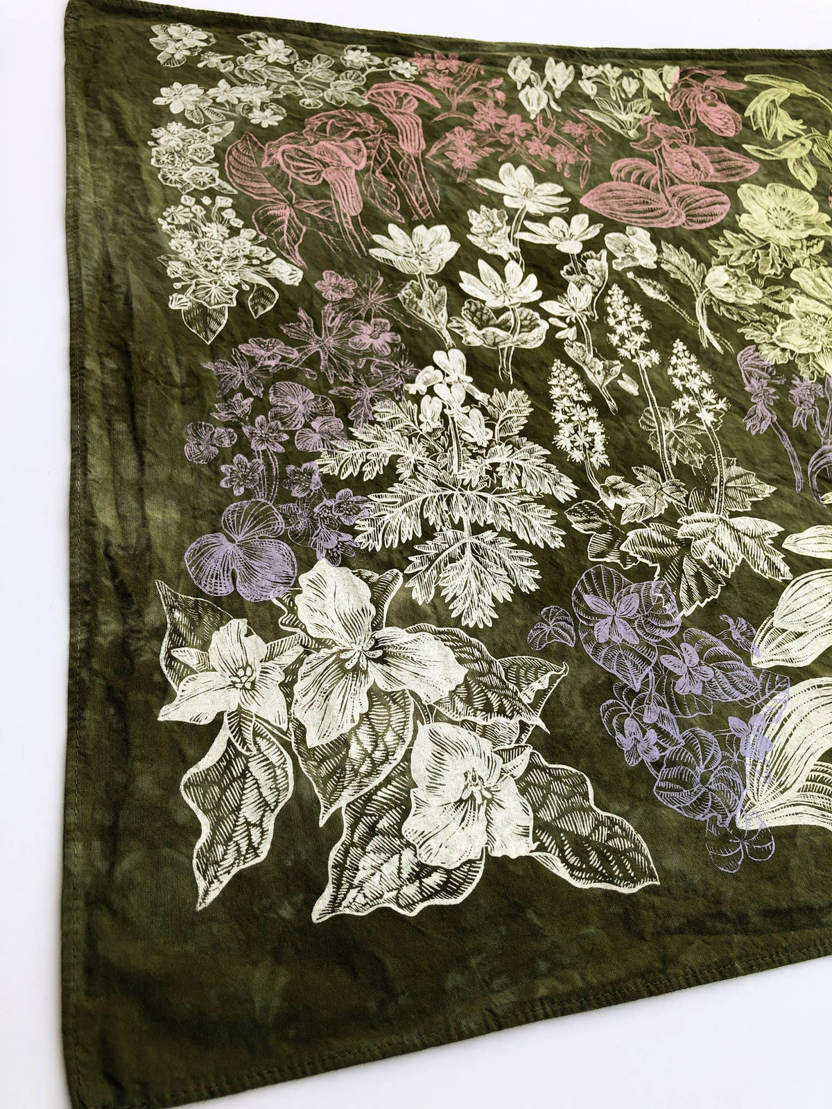 Hand Dyed Spring Wildflower Bandana