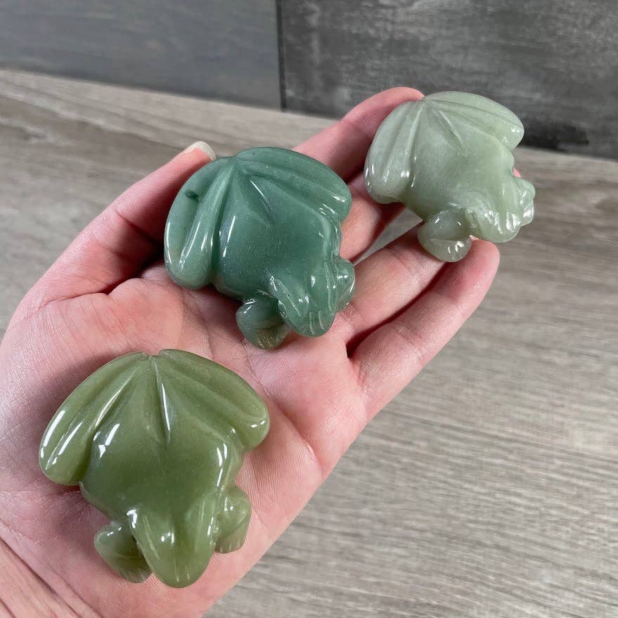Aventurine Frog: Carved Gemstone Figurine