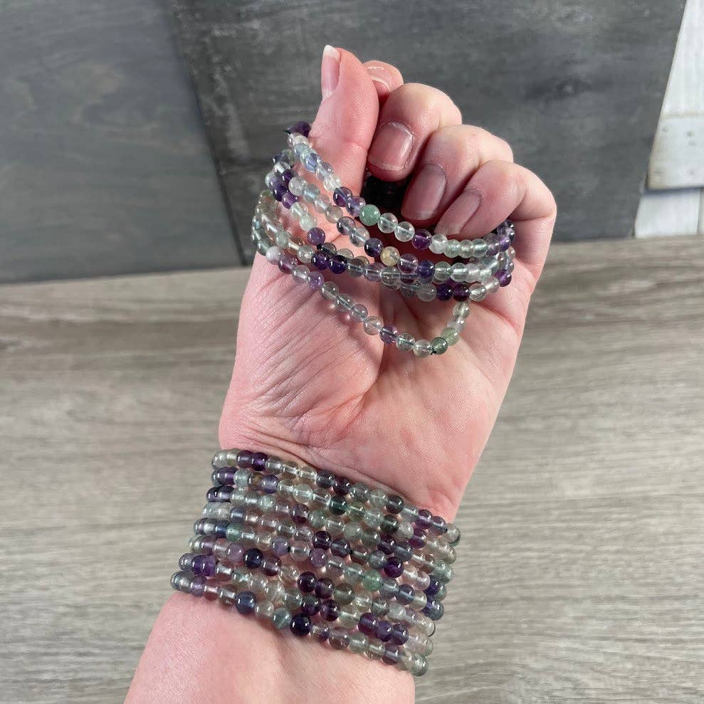 Fluorite Gemstone Beaded Bracelet