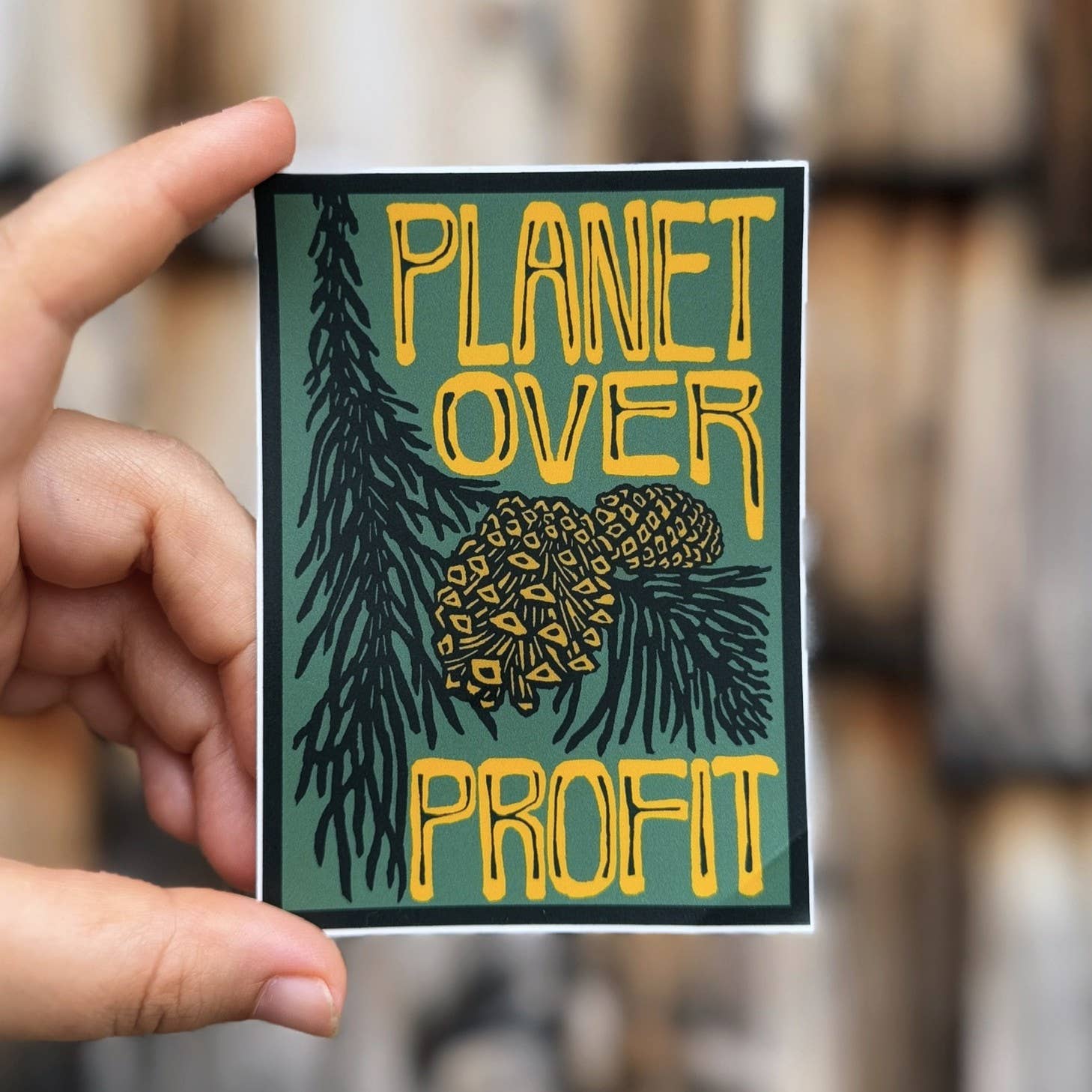 Planet Over Profit Vinyl Sticker