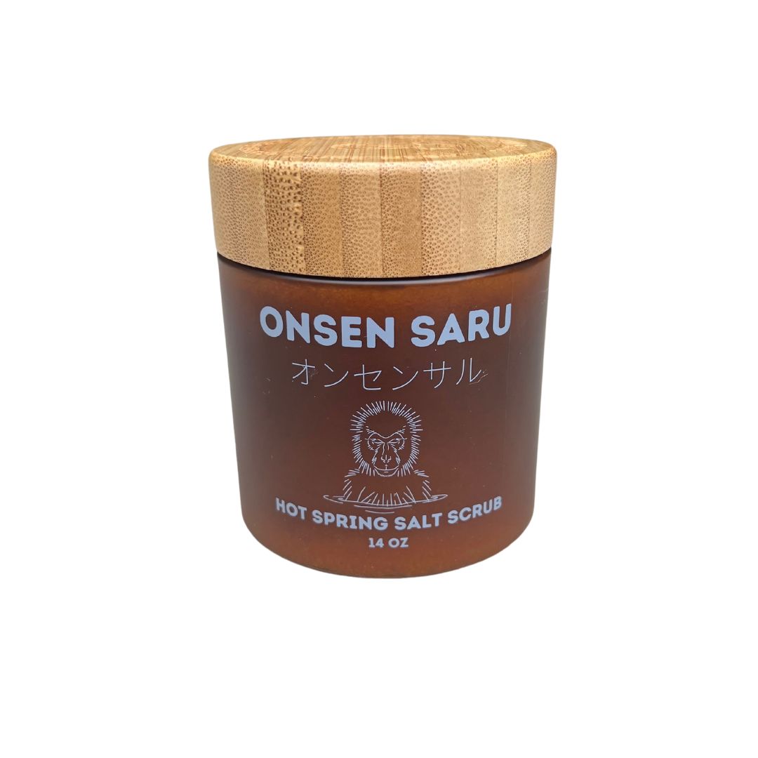 Onsen Saru Hot Spring Salt Scrub jar