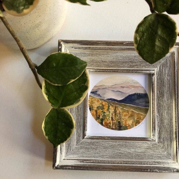 Blue Ridge Layers Watercolor Print: 8x10”