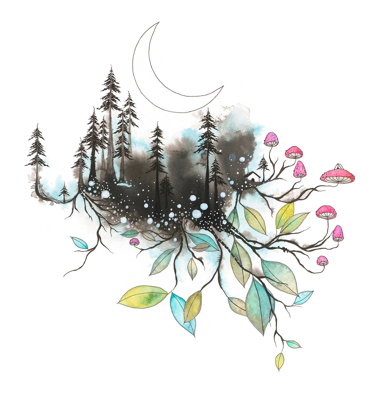 Moonlit Life Art Print