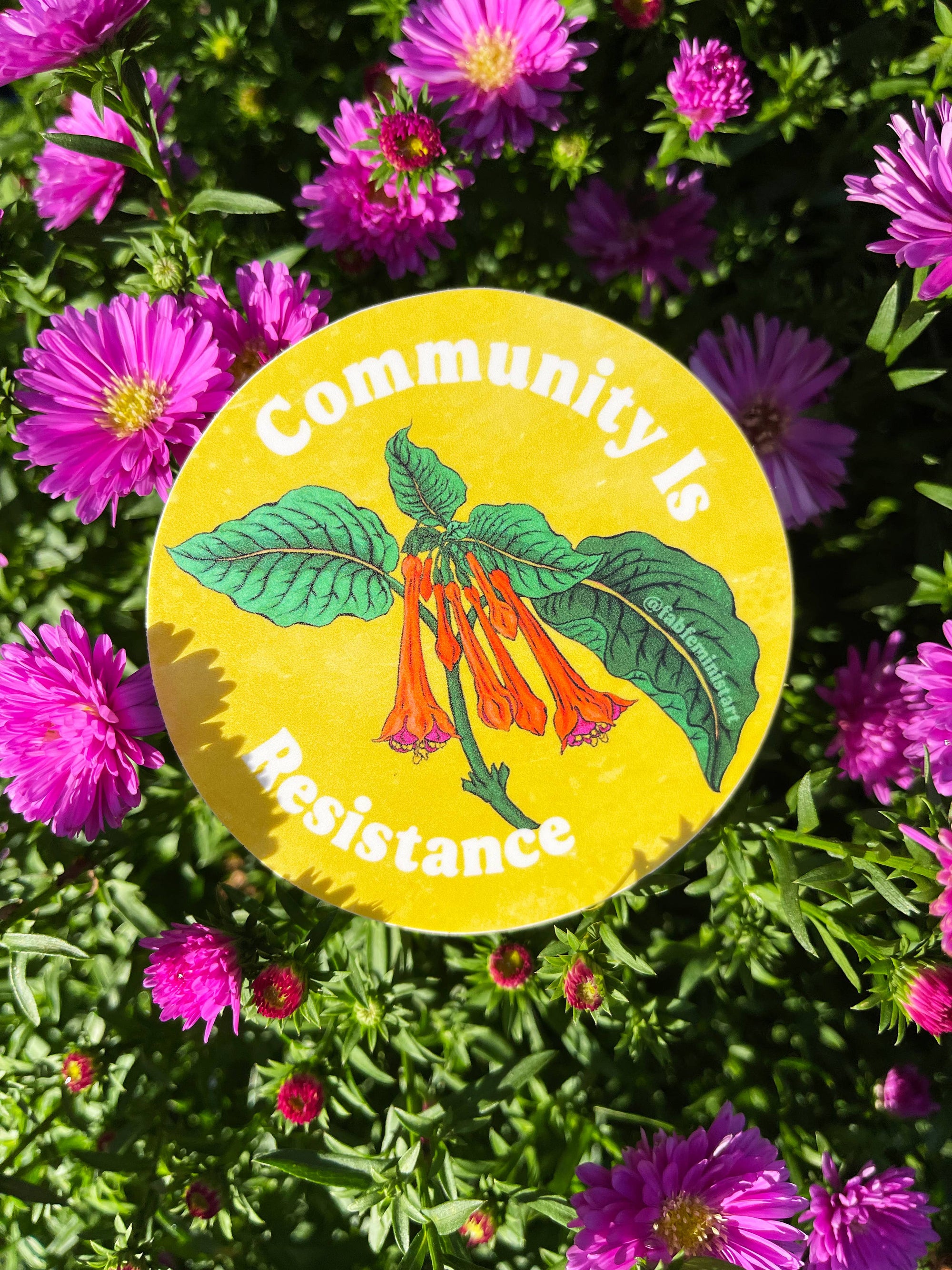 Community Is Resistance: Feminist Sticker