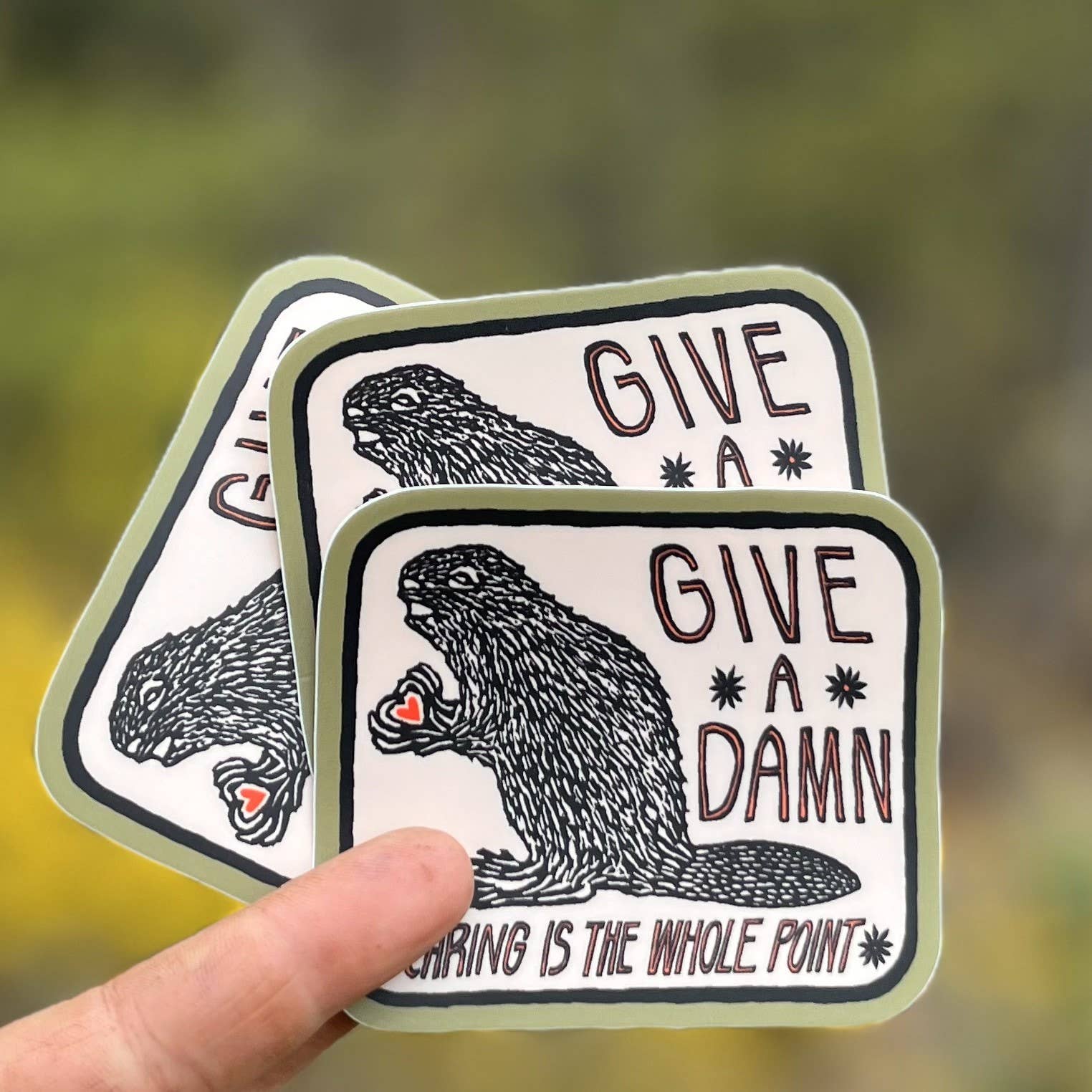 Give a Damn Beaver Vinyl Sticker