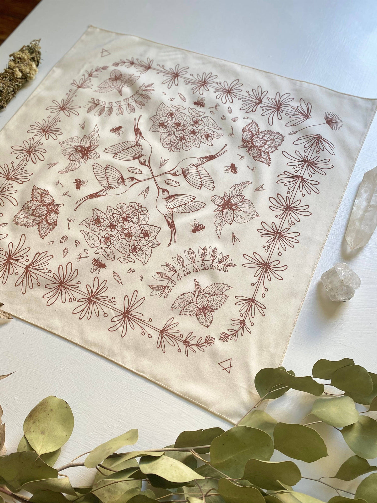 White Spring Herbs Bandana