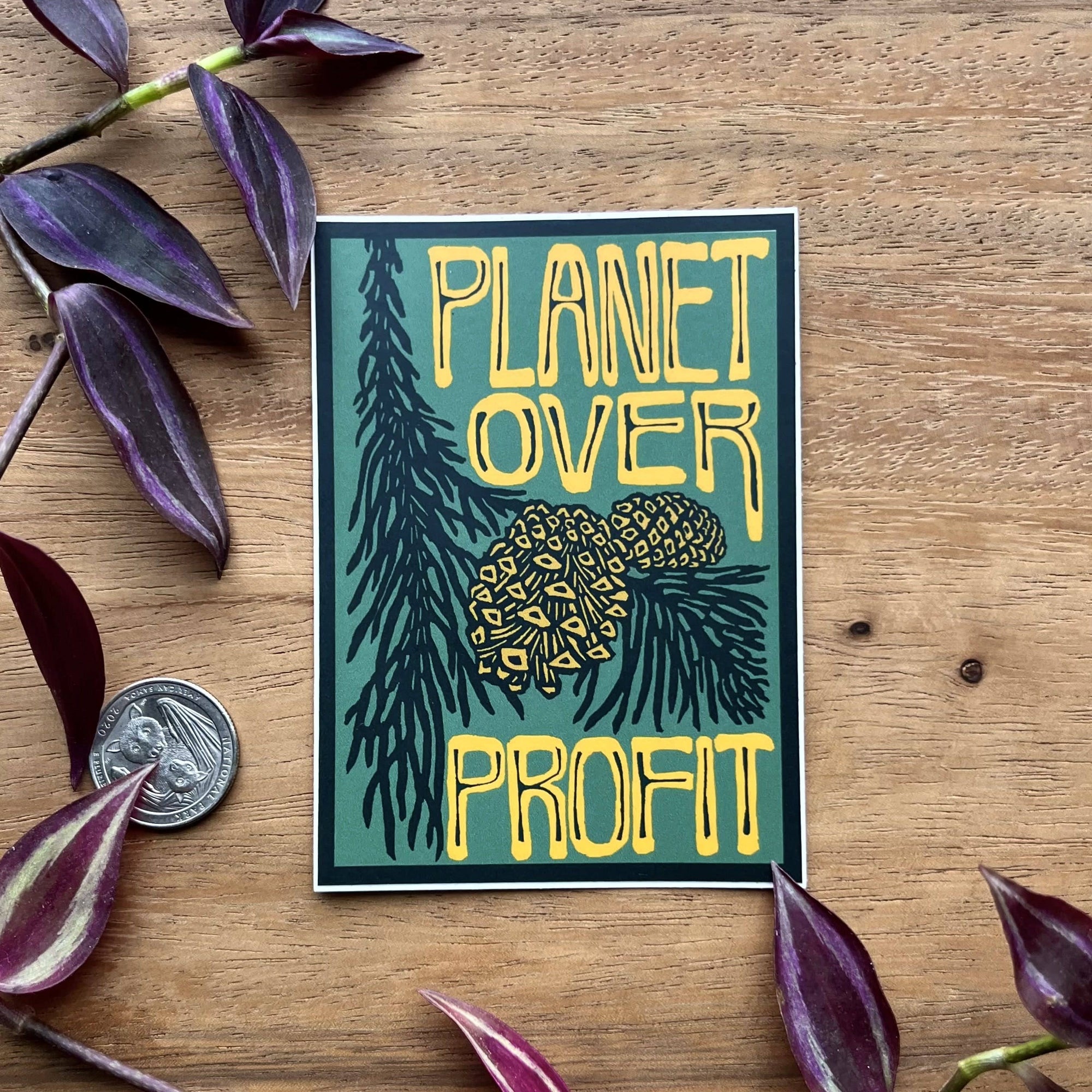 Planet Over Profit Vinyl Sticker