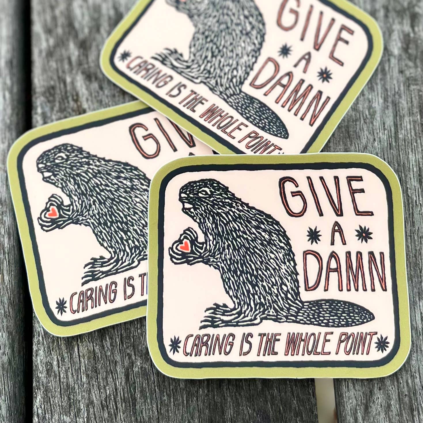 Give a Damn Beaver Vinyl Sticker