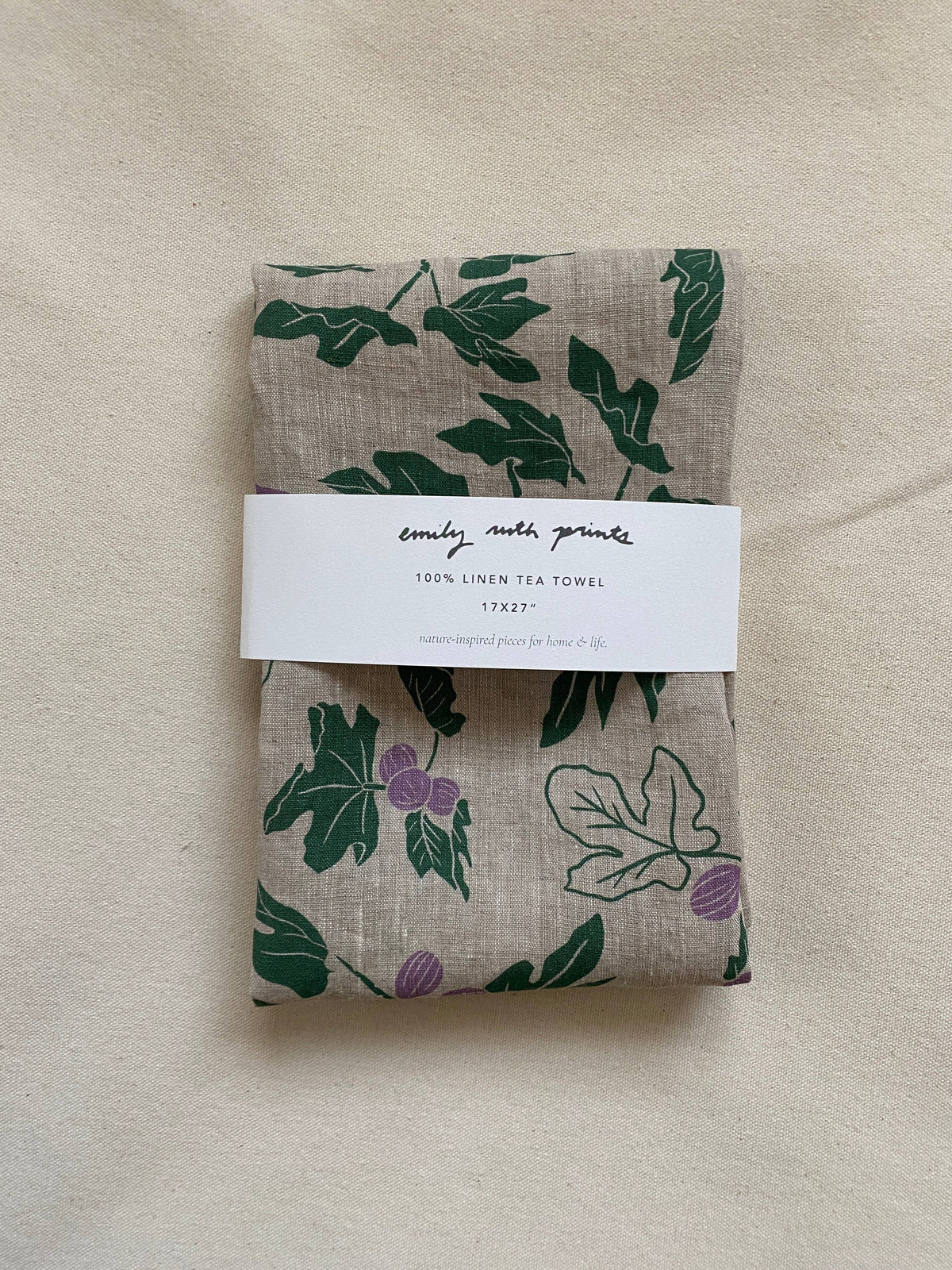 Linen Tea Towel: Fig (light)