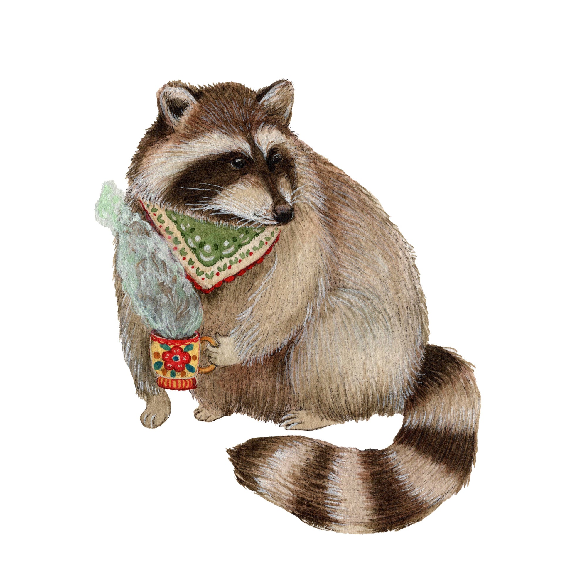 Rocky Raccoon: Critters and Cups (8" x 10" Print)