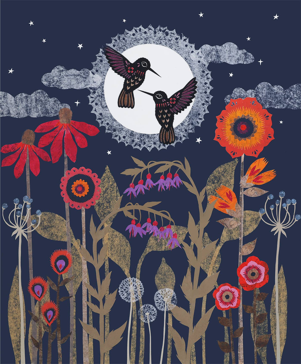 The Moon Like A Flower (11&quot; x 14&quot; Cut Paper Art Print)