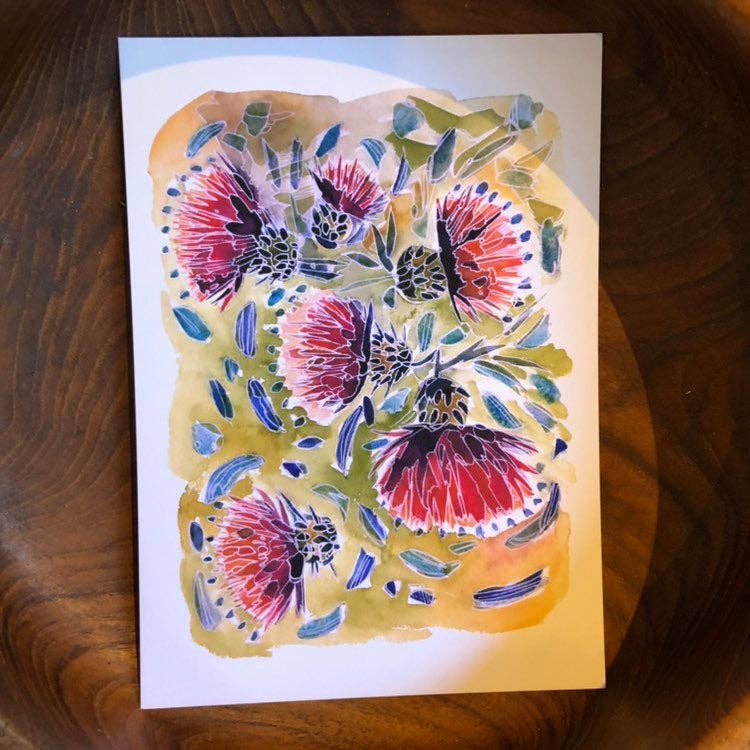 Thistle Abstract Watercolor: 5x7