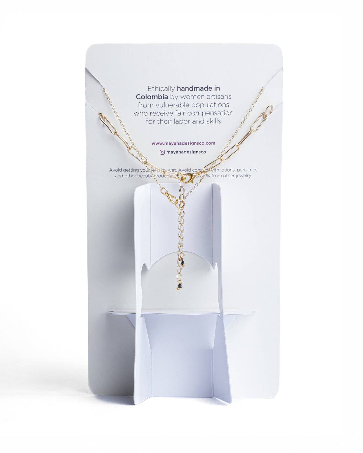 Beaded Charm and Chain Layering Necklace Set/2 (Midnight)