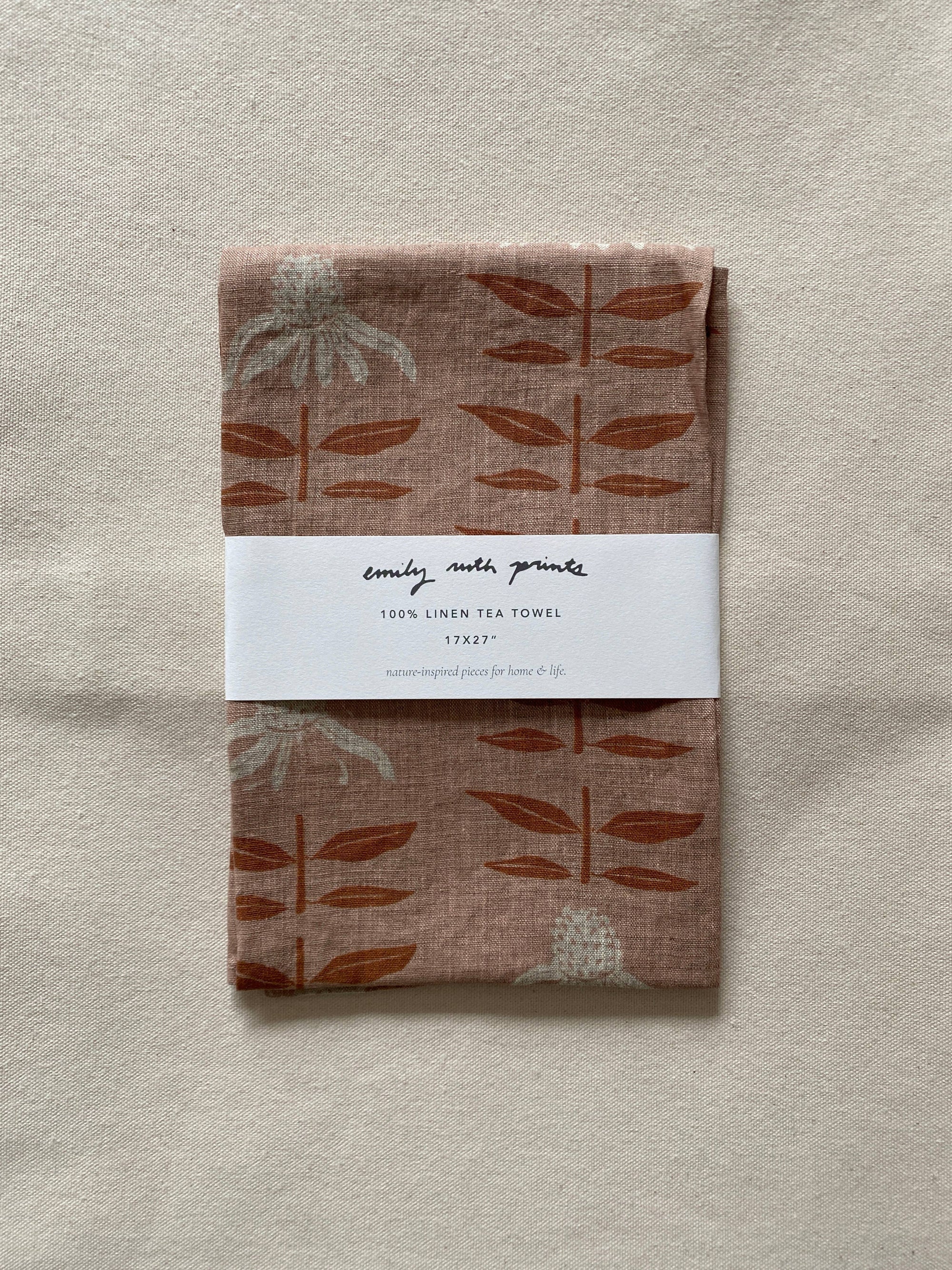 Dark Fig Linen Tea Towel