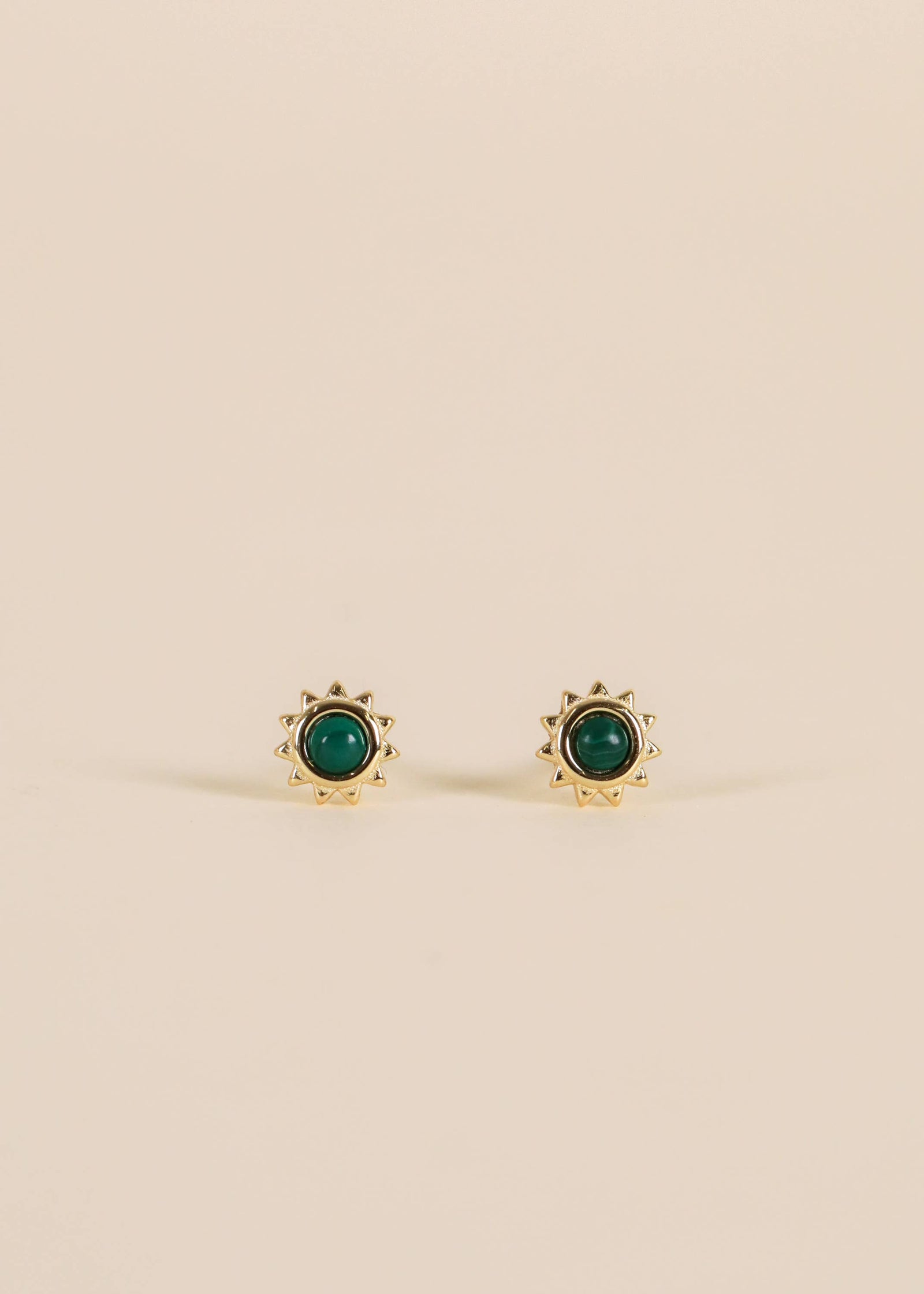 Malachite Sun Stud Earrings