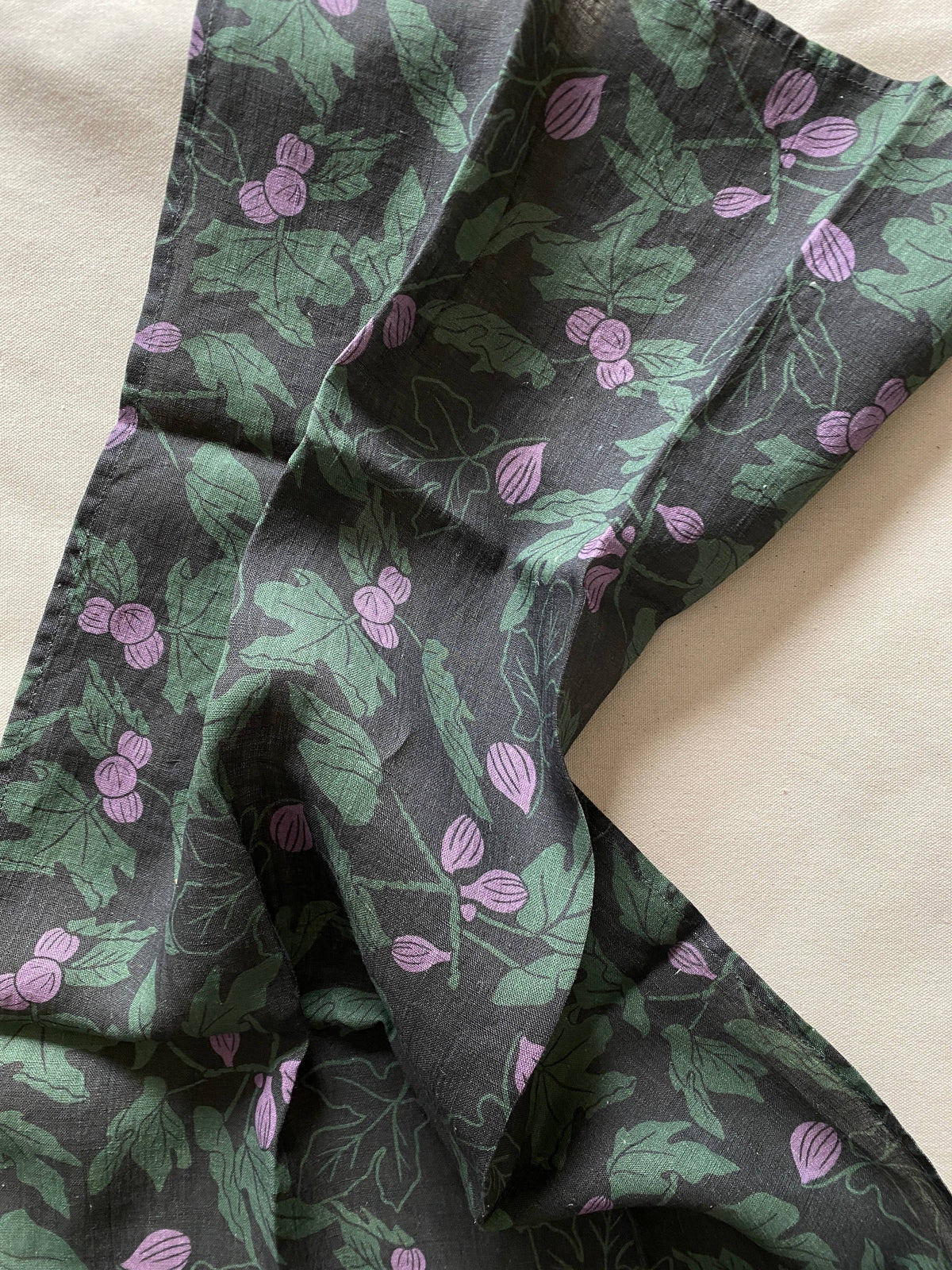 Dark Fig Linen Tea Towel