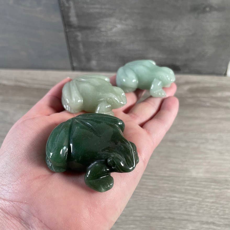 Aventurine Frog: Carved Gemstone Figurine