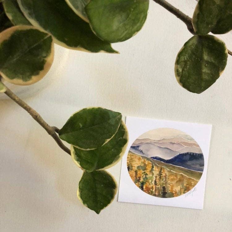 Blue Ridge Layers Watercolor Print: 5x7”