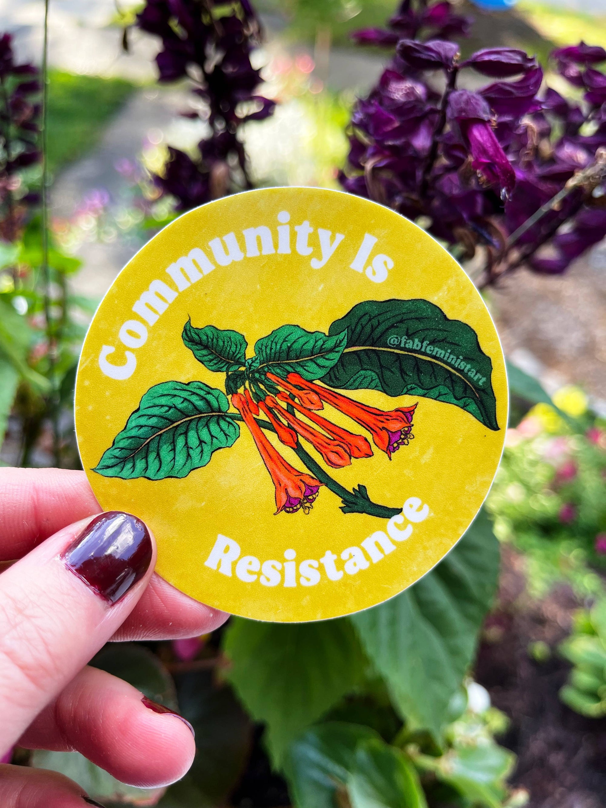 Community Is Resistance: Feminist Sticker