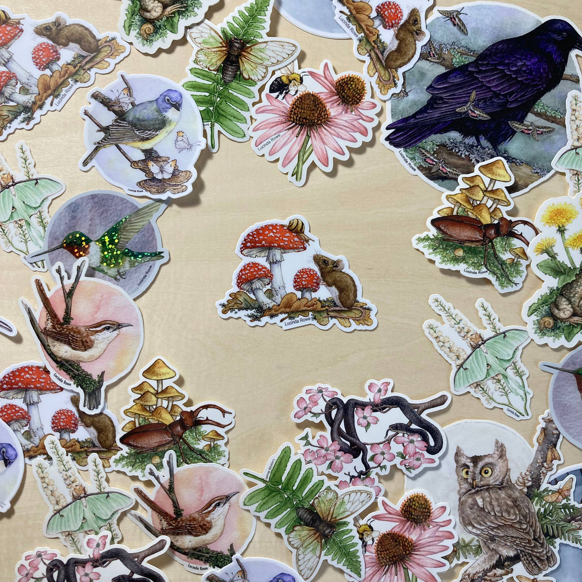 Field Mouse with Fly Agaric - Vinyl Sticker