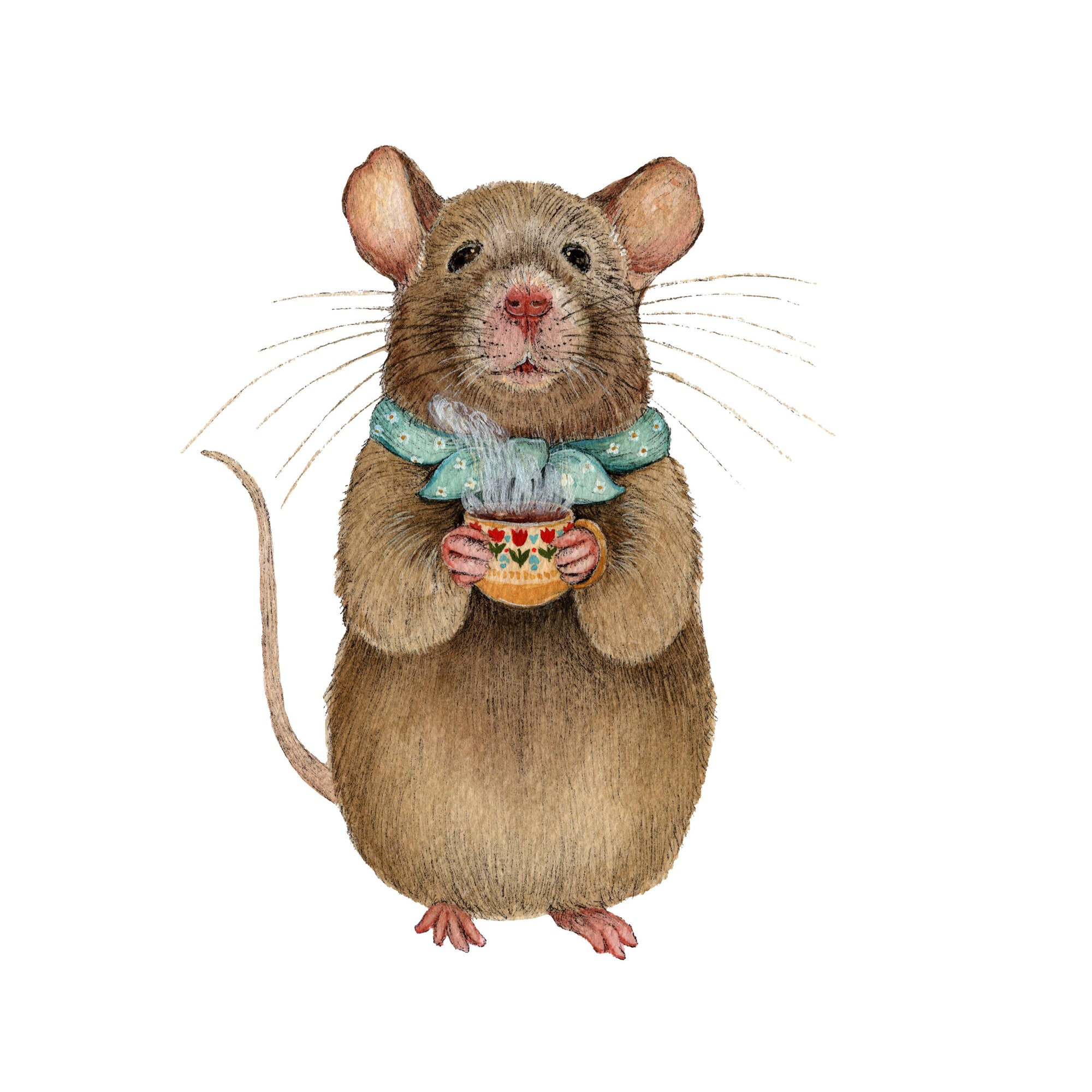 Mildred Mouse: Critters and Cups (8" x 10" Print)
