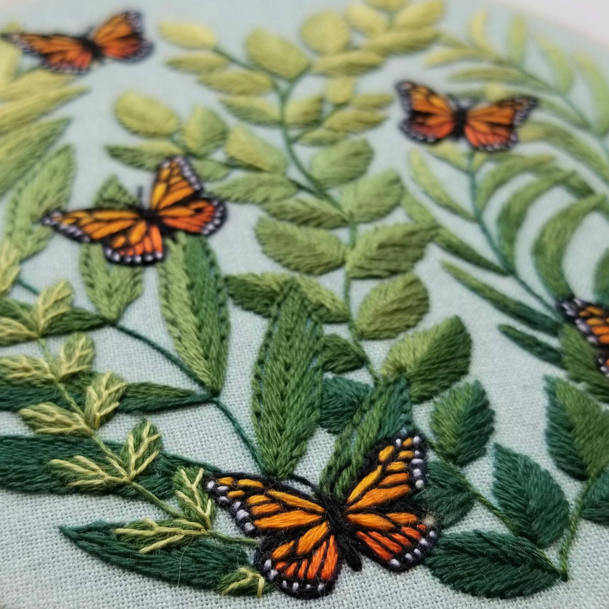 &quot;Love Grows&quot; butterfly hand embroidery kit