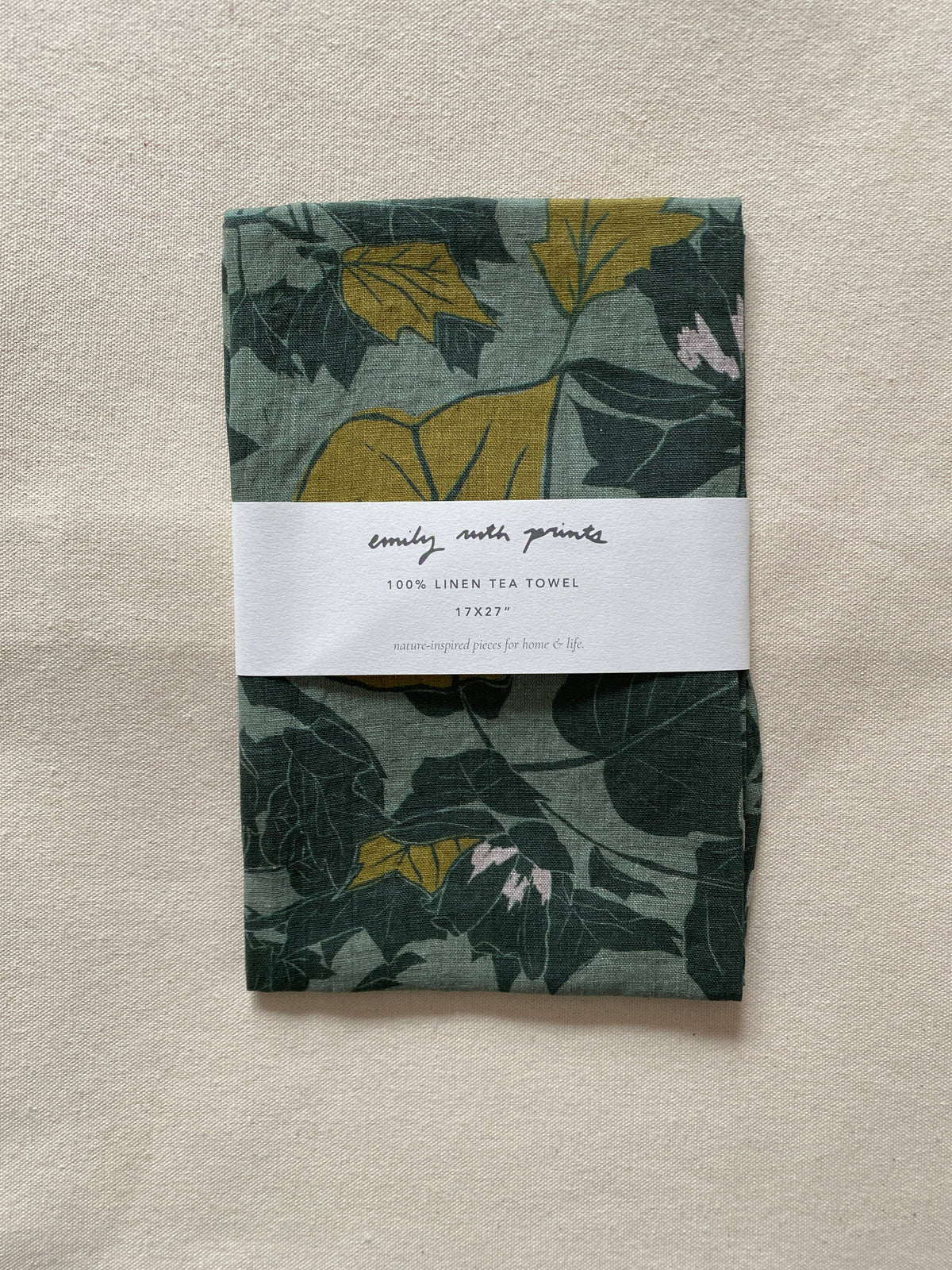 Dark Fig Linen Tea Towel