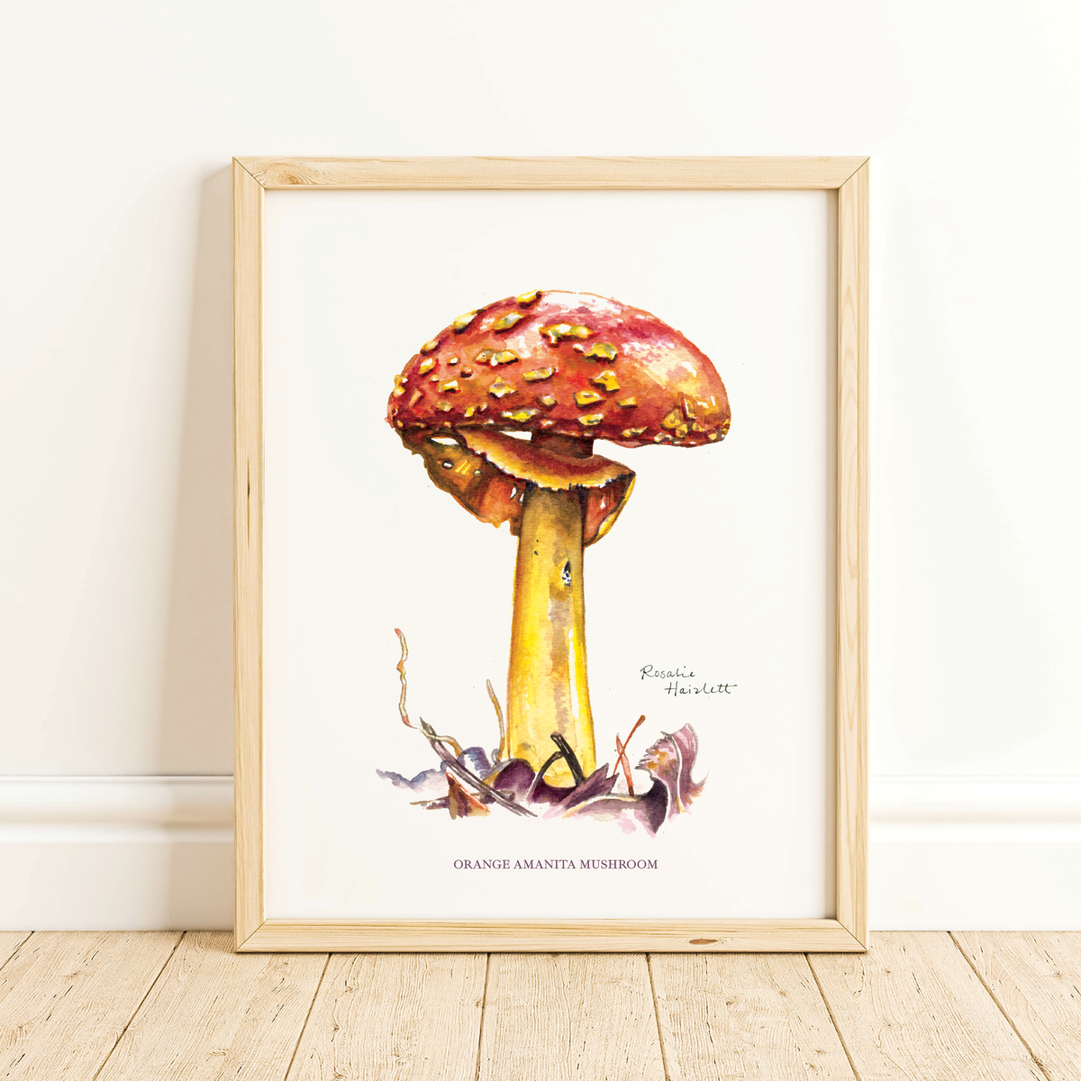 Orange Amanita Mushroom - Watercolor Art Print