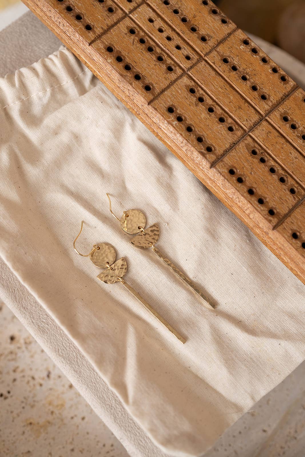 Hammered Brass Earrings No. 37