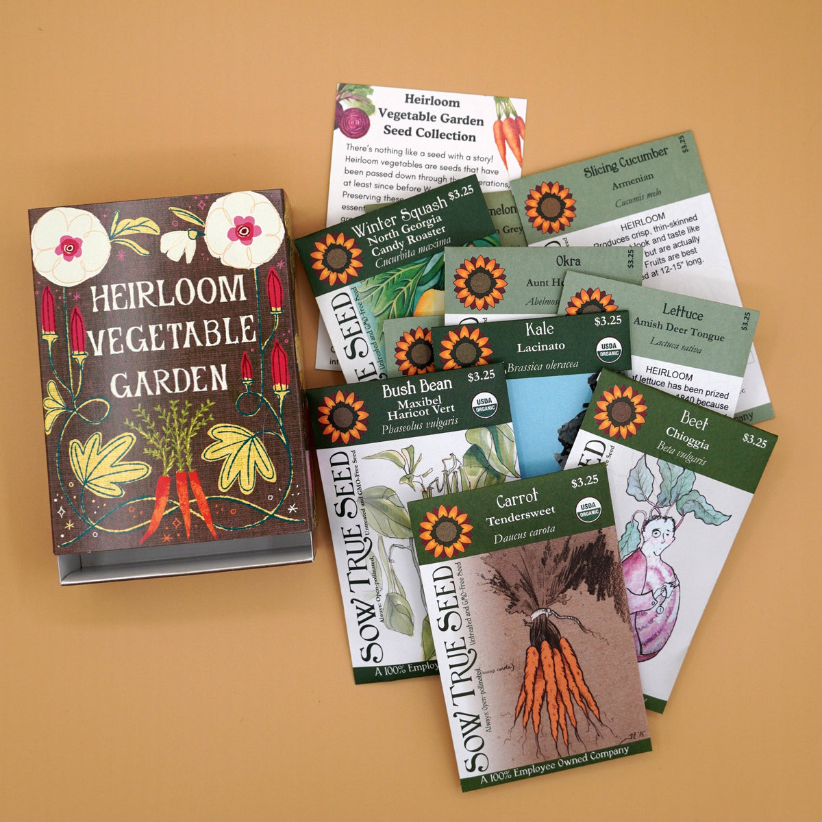Heirloom Vegetable Garden Seed Collection Box