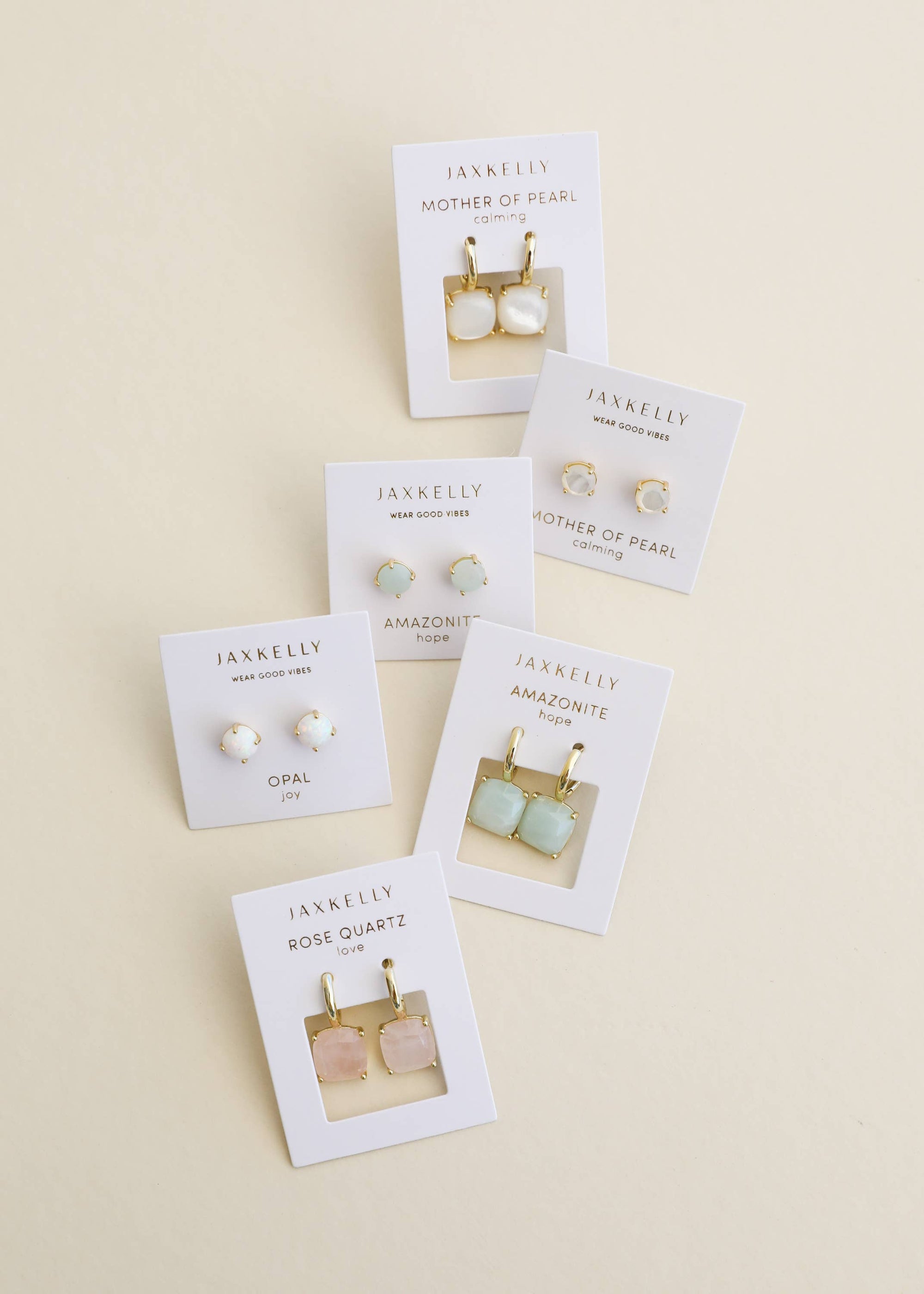 Rose Quartz Gemstone Mini Drop Earrings