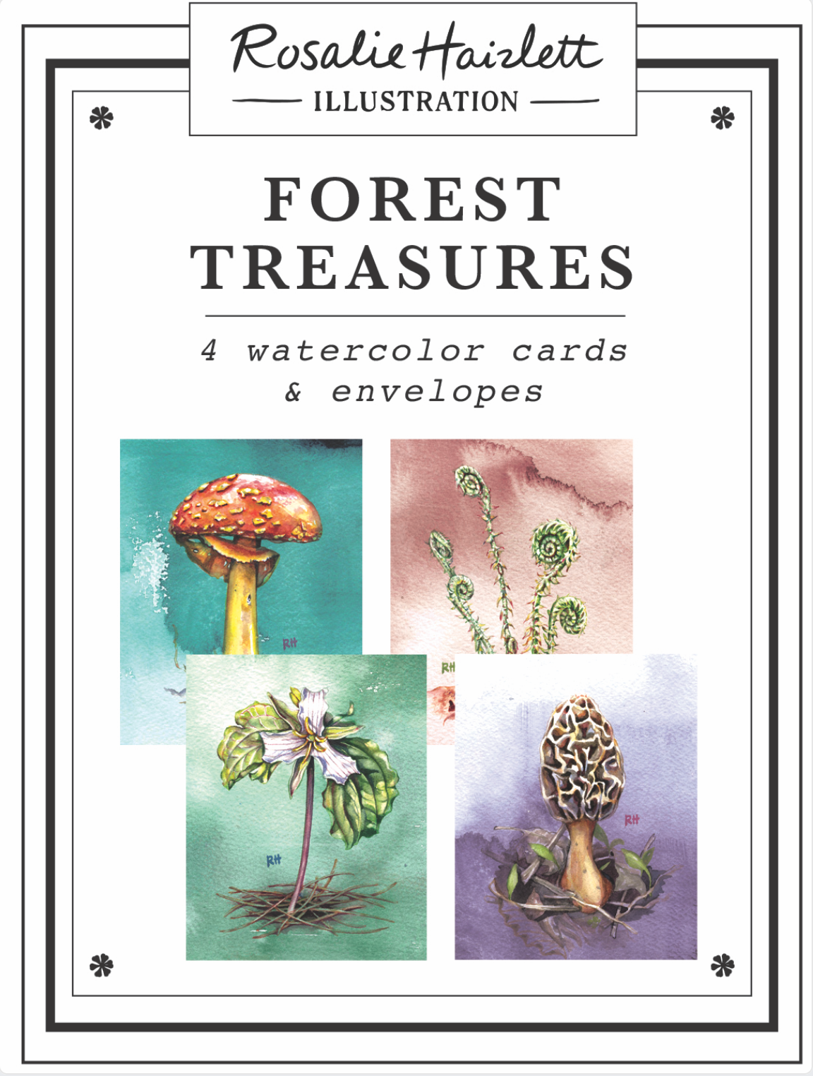 Forest Treasures  - Set of 4 Assorted Greeting Cards