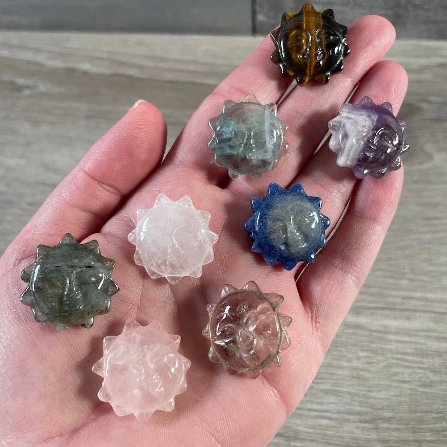 Sun Face Small Crystal Figurines
