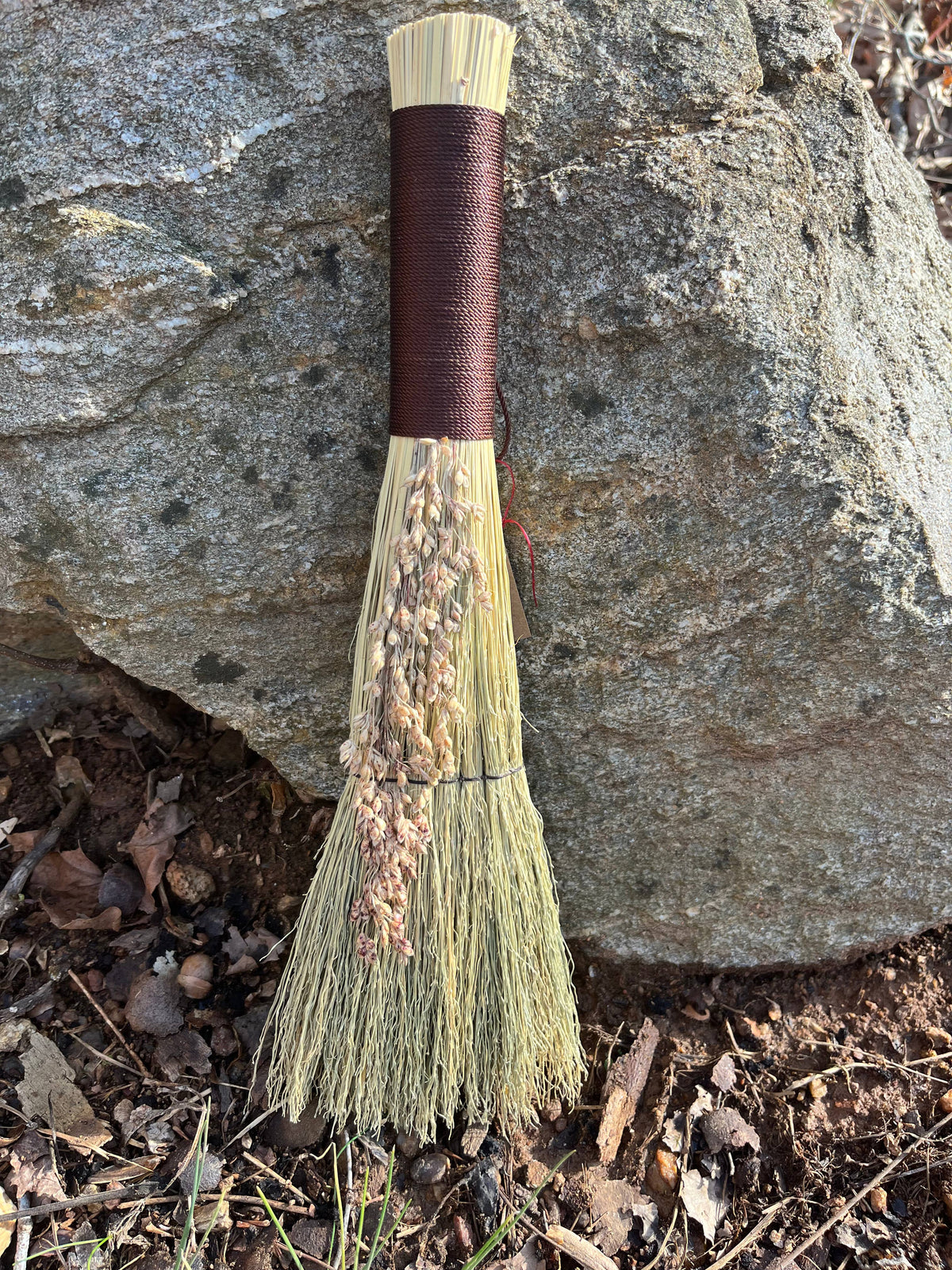 Stitched Whisk Broom: Black