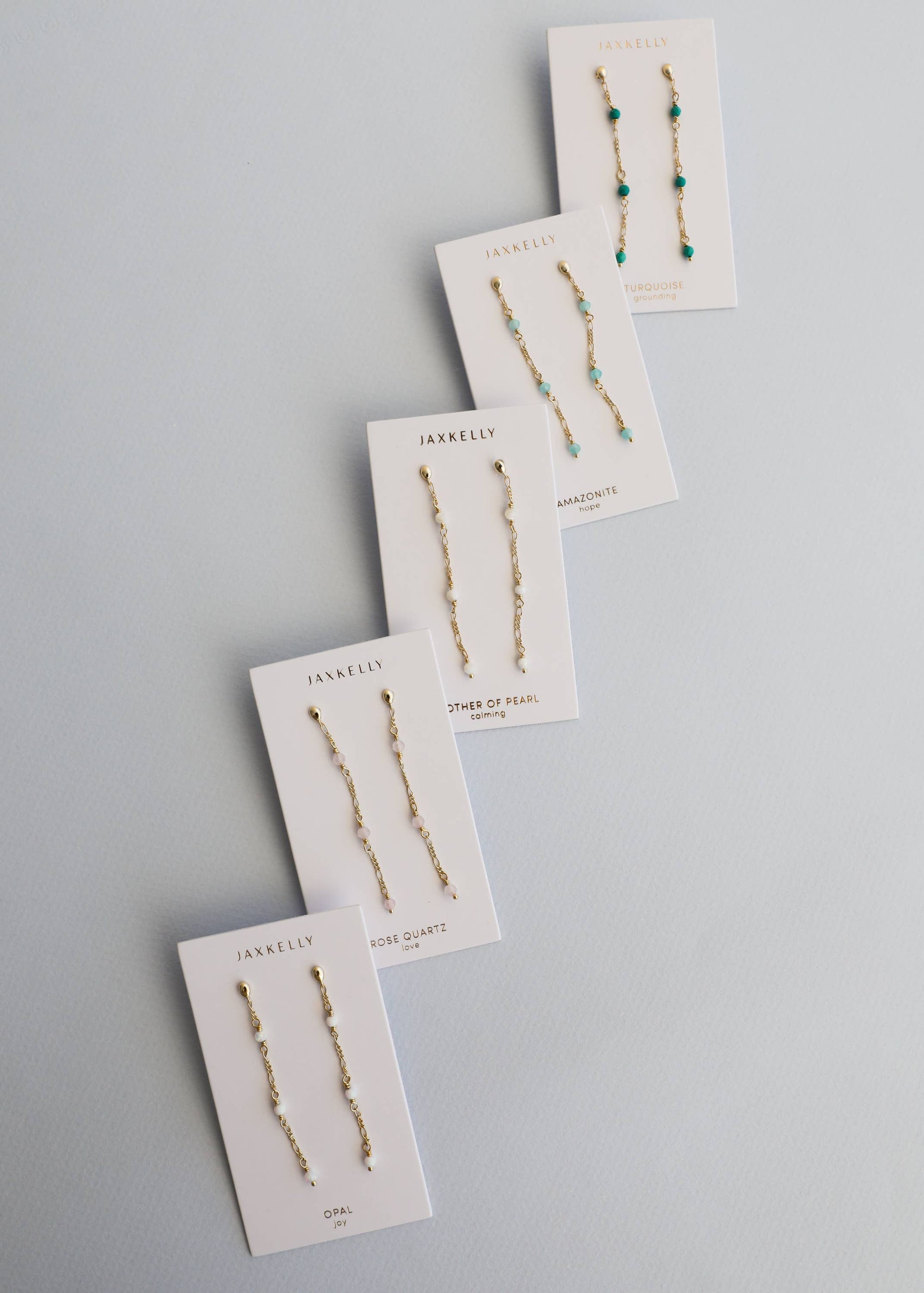 Gemstone Chain Drop Earring - Turquoise