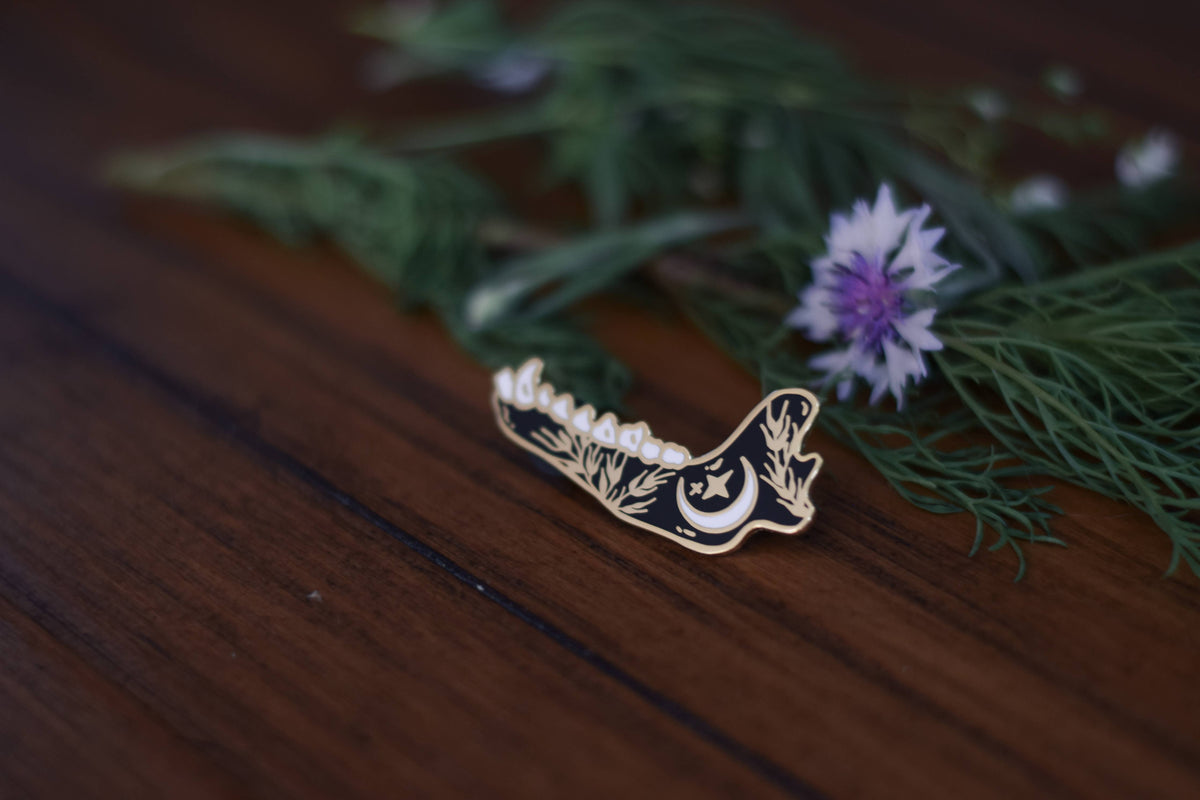 Wolf Jawbone Enamel pin