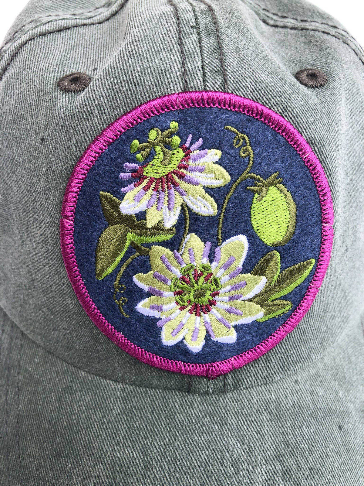 Passionflower Cotton Native Plant Patch Hat