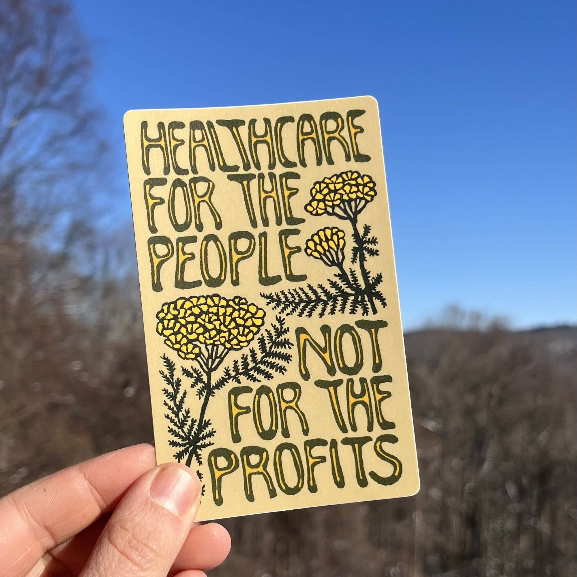Healthcare for the People not Profit Vinyl Sticker