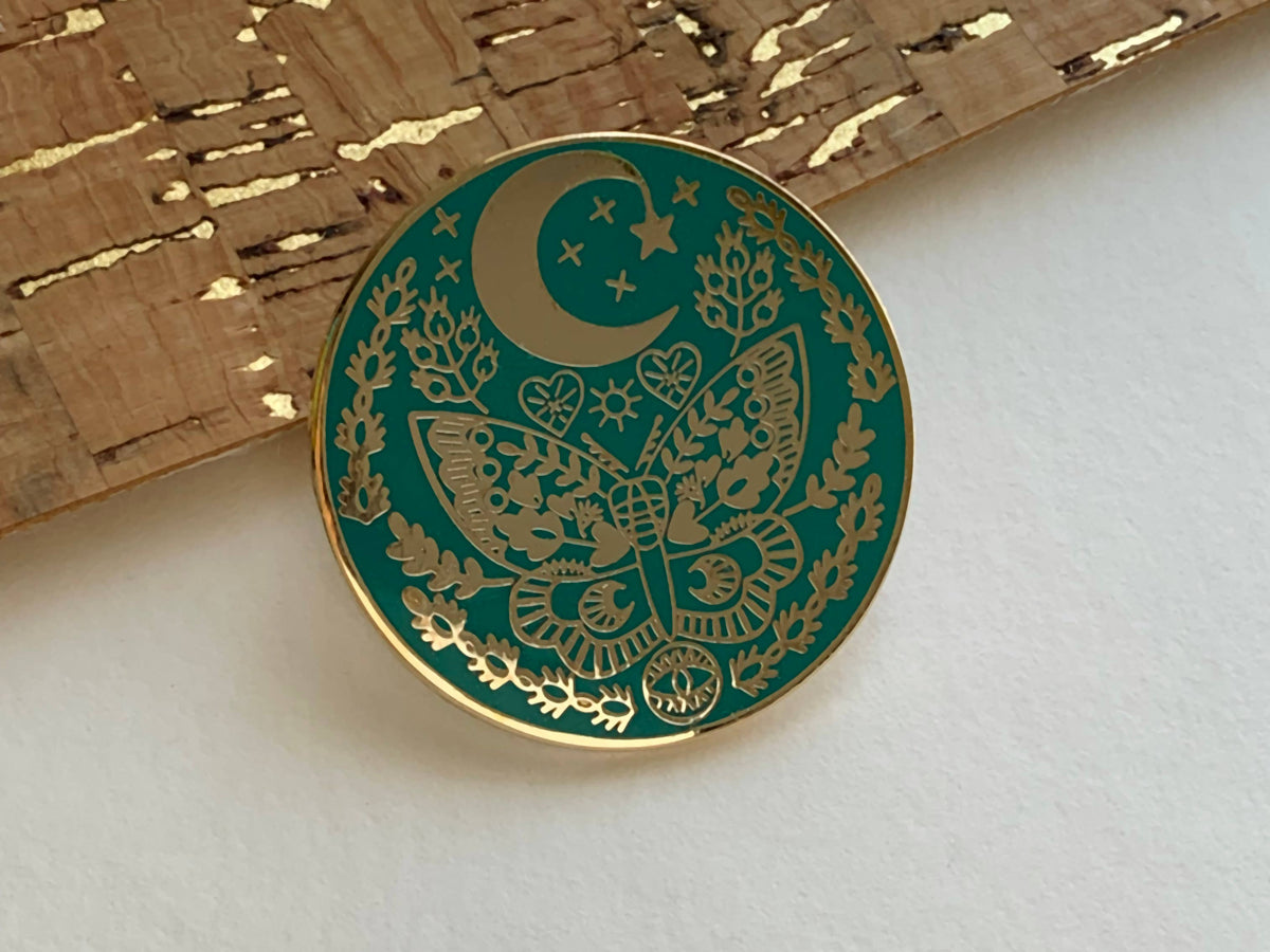 Lunar Moth Enamel Pin